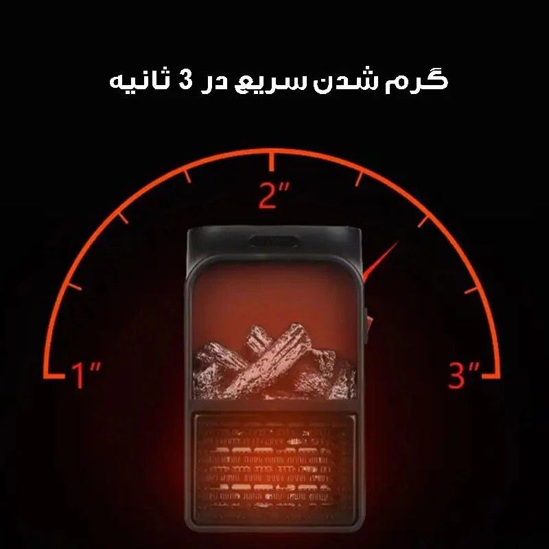 بخاری برقی دیواری شومینه دار